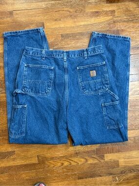 Carhartt Men’s Dark Blue Denim Cargo Carpenter Pants